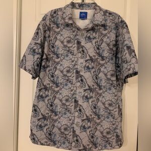 Guy Harvey Hibiscus Pattern Fishing Shirt Size Large